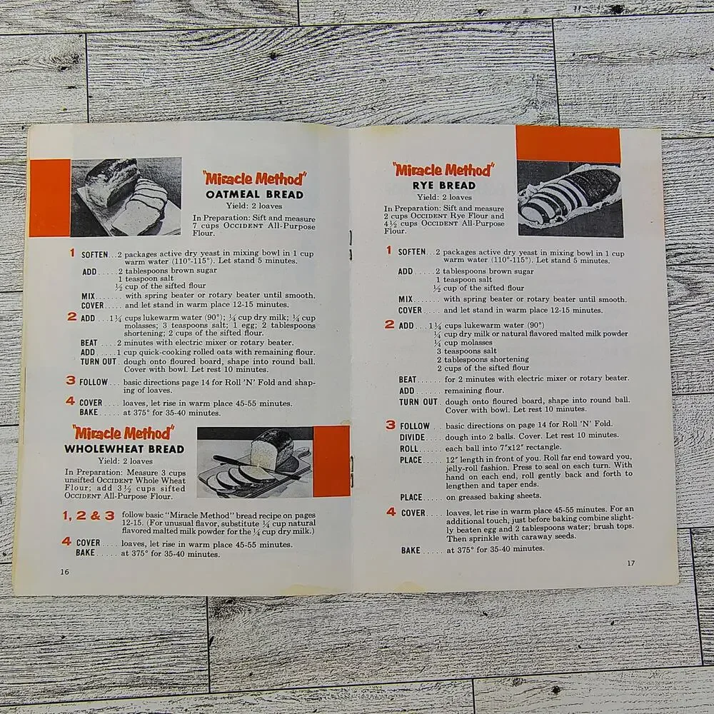 Occident King Midas Photo-Method Recipes Bread Rolls Fancy Bread Cookbook Booklt